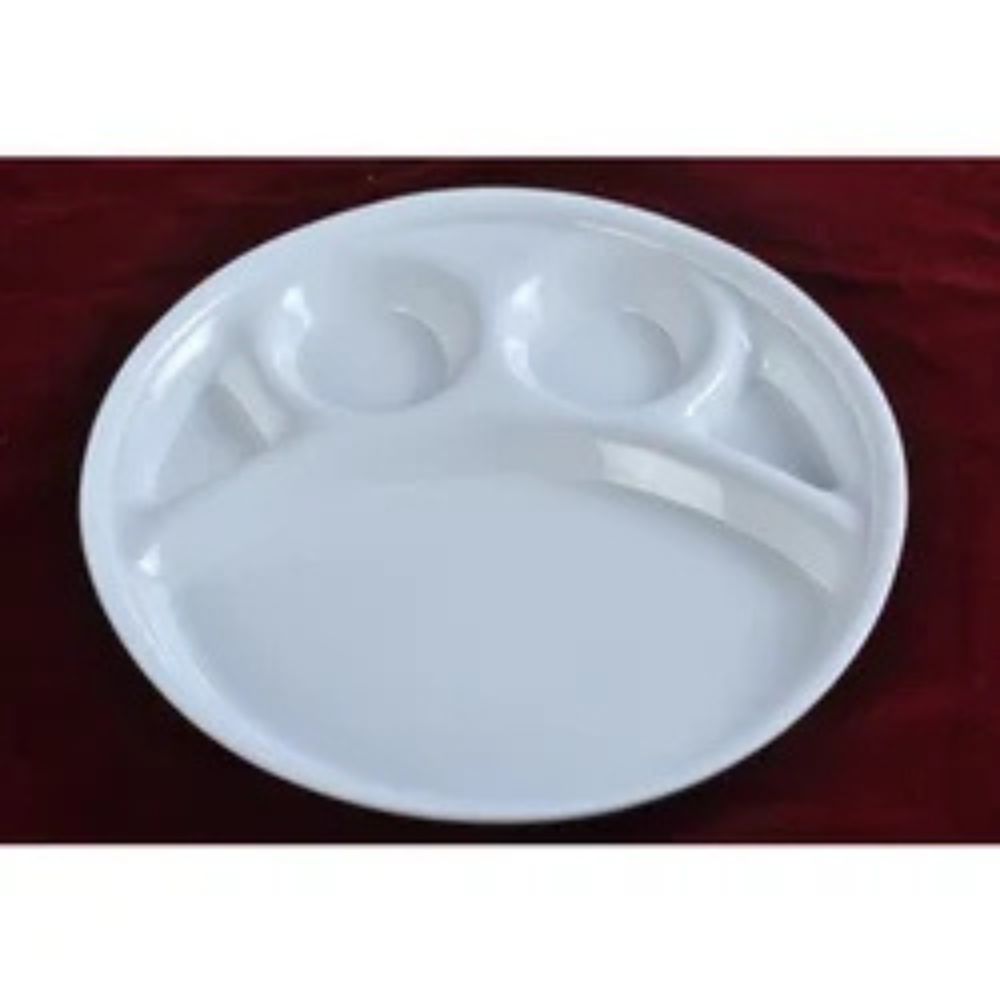 Lightweight Plastic Mess Tray Plate with Divided Compartments for Daily Meals