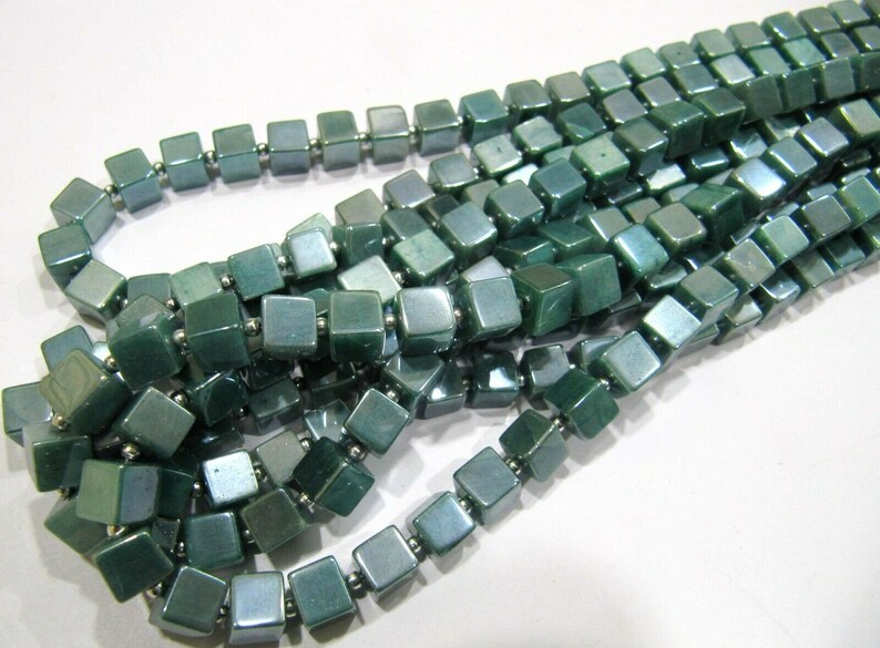 Natural Moonstone AB Mystic Coated 6-7mm Emerald Green Color Plain Smooth