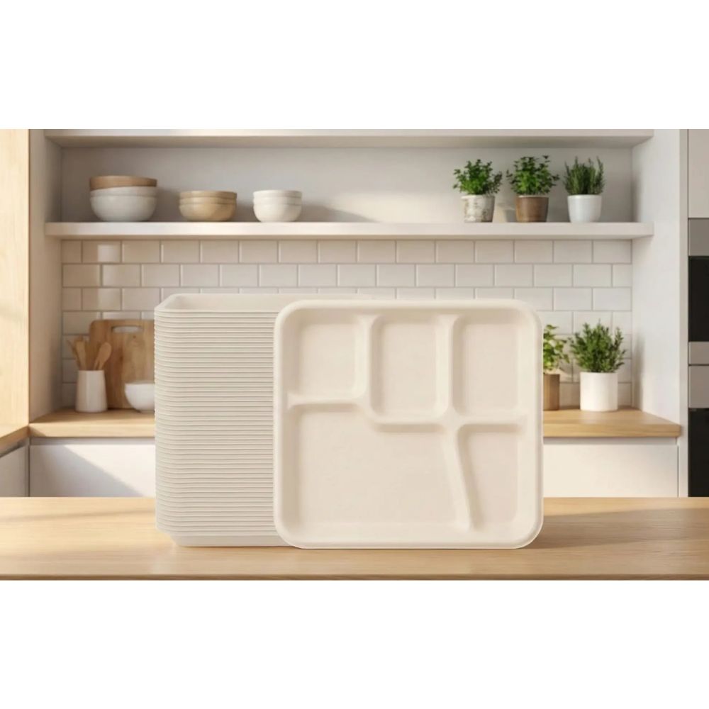 Strong Plastic Meal Tray Plate with Sections for Mess and Food Service Industry