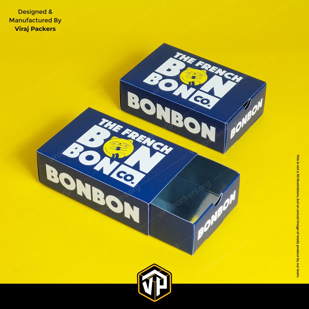 Premium Sliding Waffle Box with Silver Lamination Drawer Style Food Packaging Box