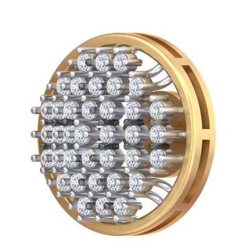 Geometric Round Pave Disco Stud Earrings