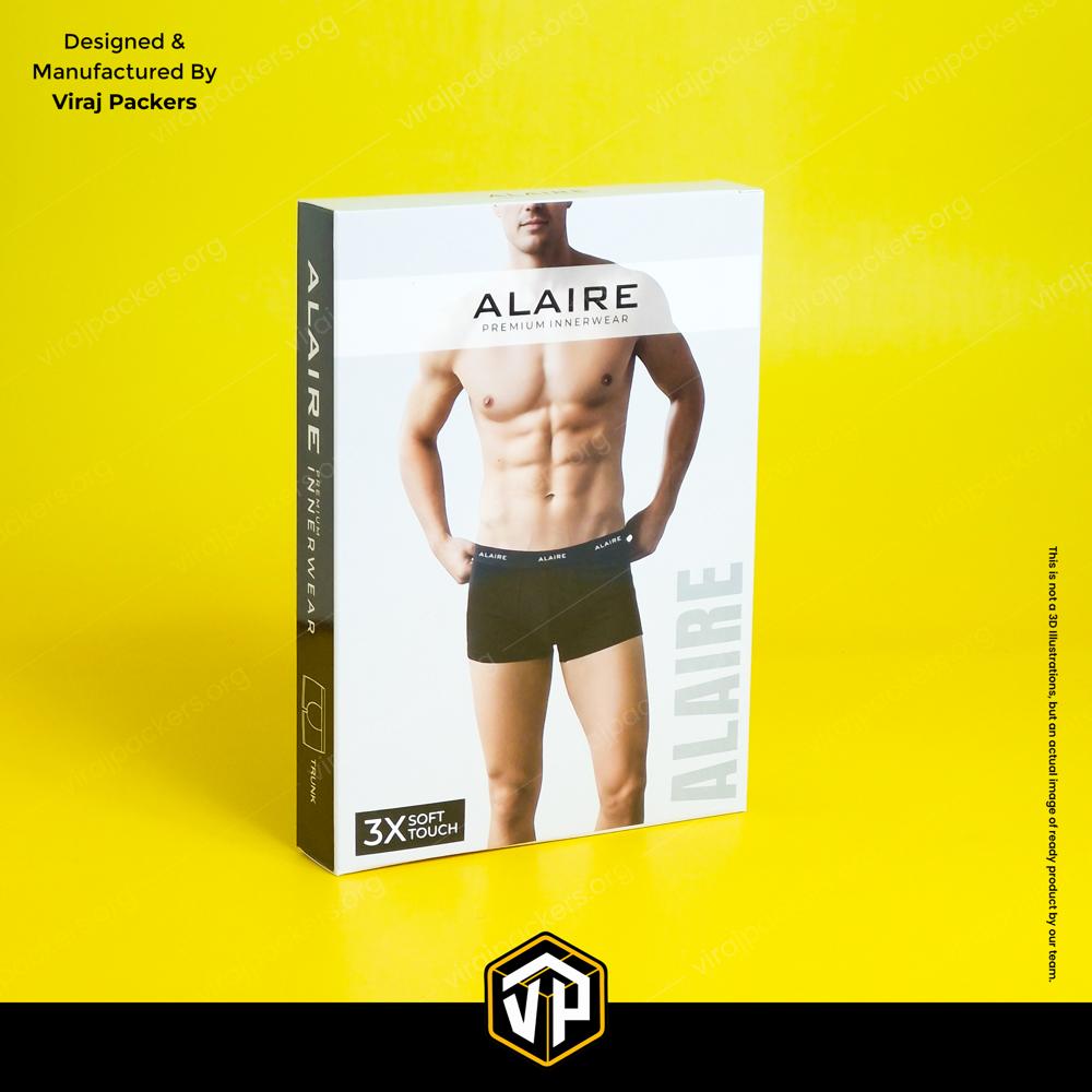 Custom Underwear Packaging Box with Window Patching Glossy Laminated Innerwear Box