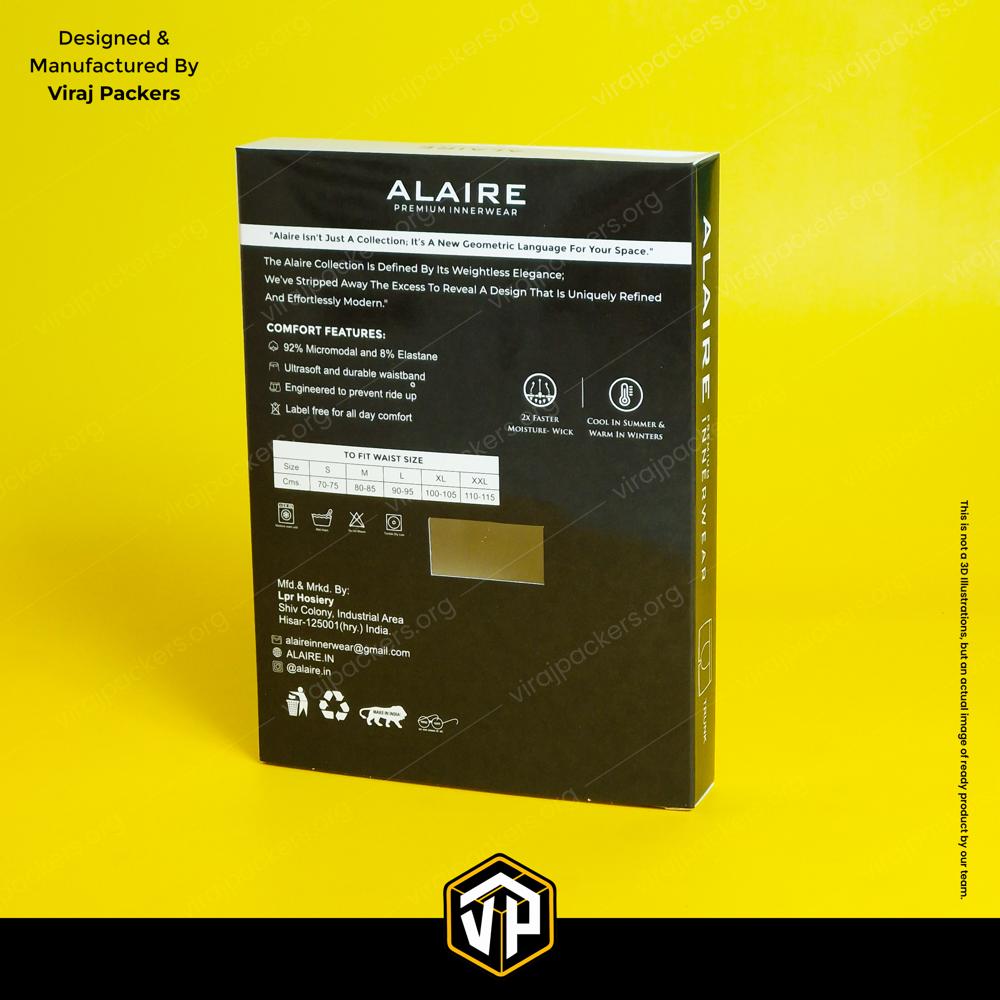 Custom Underwear Packaging Box with Window Patching Glossy Laminated Innerwear Box