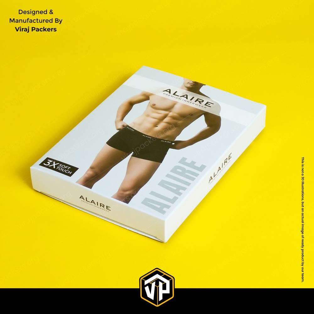 Custom Underwear Packaging Box with Window Patching Glossy Laminated Innerwear Box