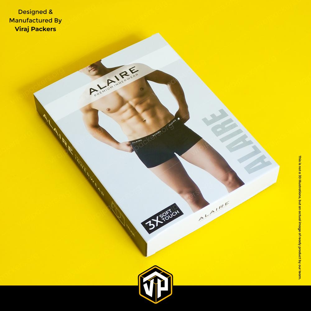 Custom Underwear Packaging Box with Window Patching Glossy Laminated Innerwear Box