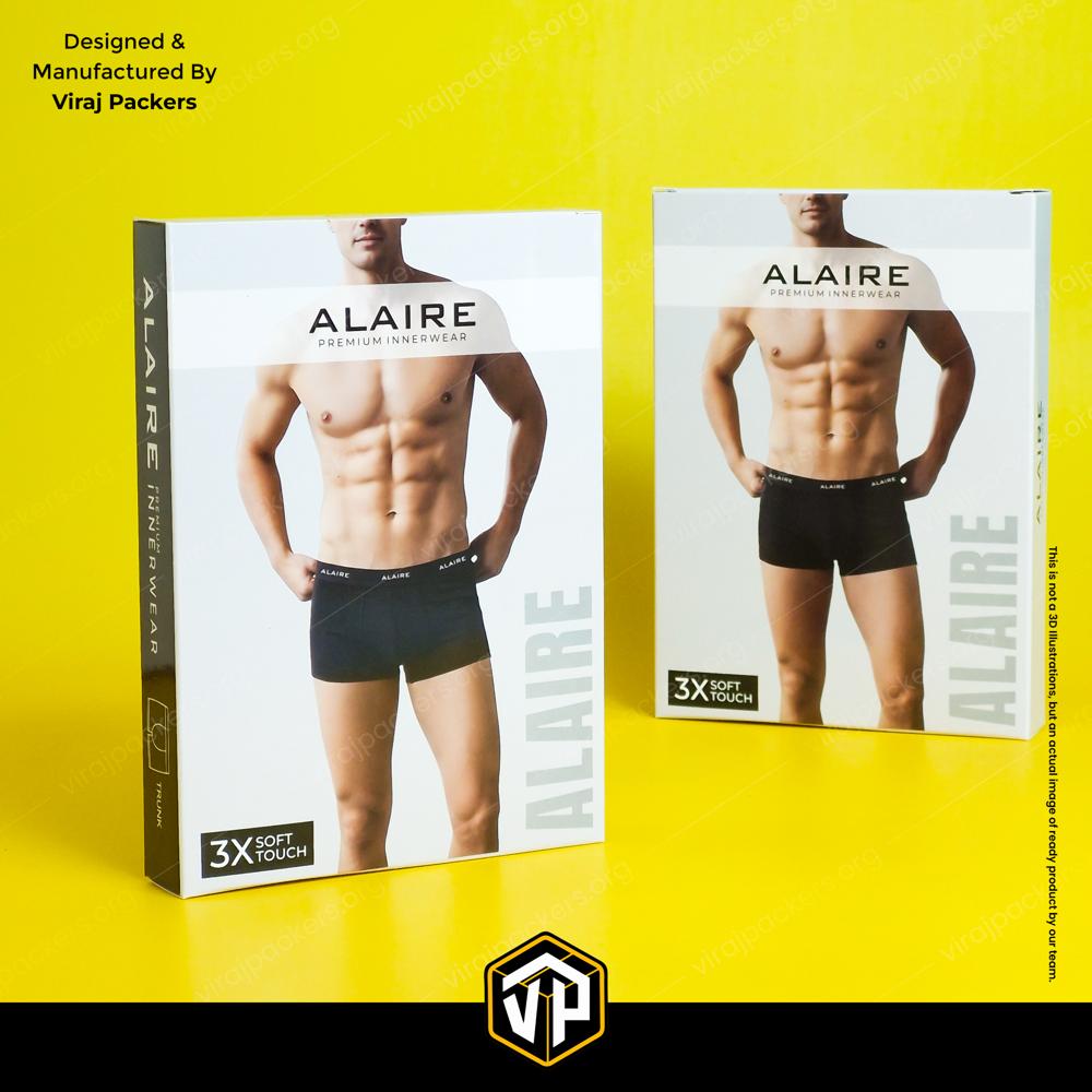 Custom Underwear Packaging Box with Window Patching Glossy Laminated Innerwear Box