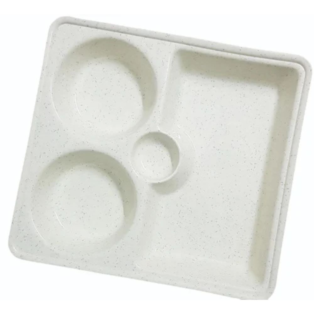 Plastic Meal Tray Plate With Separate Compartments For Organized Food Serving - Color: White