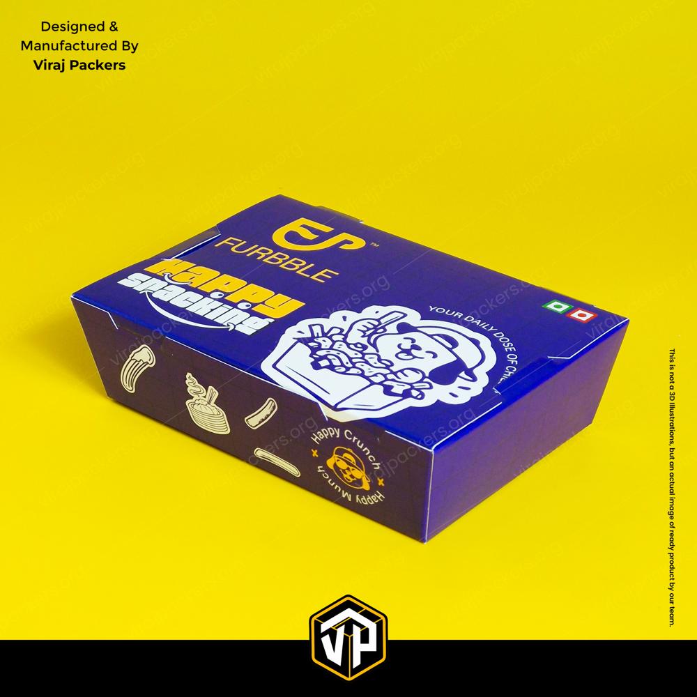 Custom Printed Momos Box with Inside Printing Snack Packaging Box