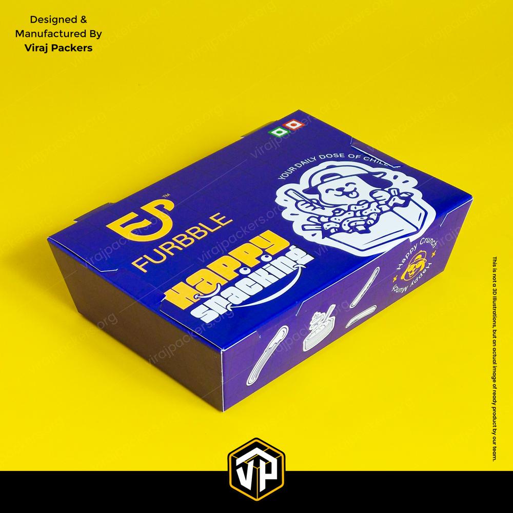 Custom Printed Momos Box with Inside Printing Snack Packaging Box