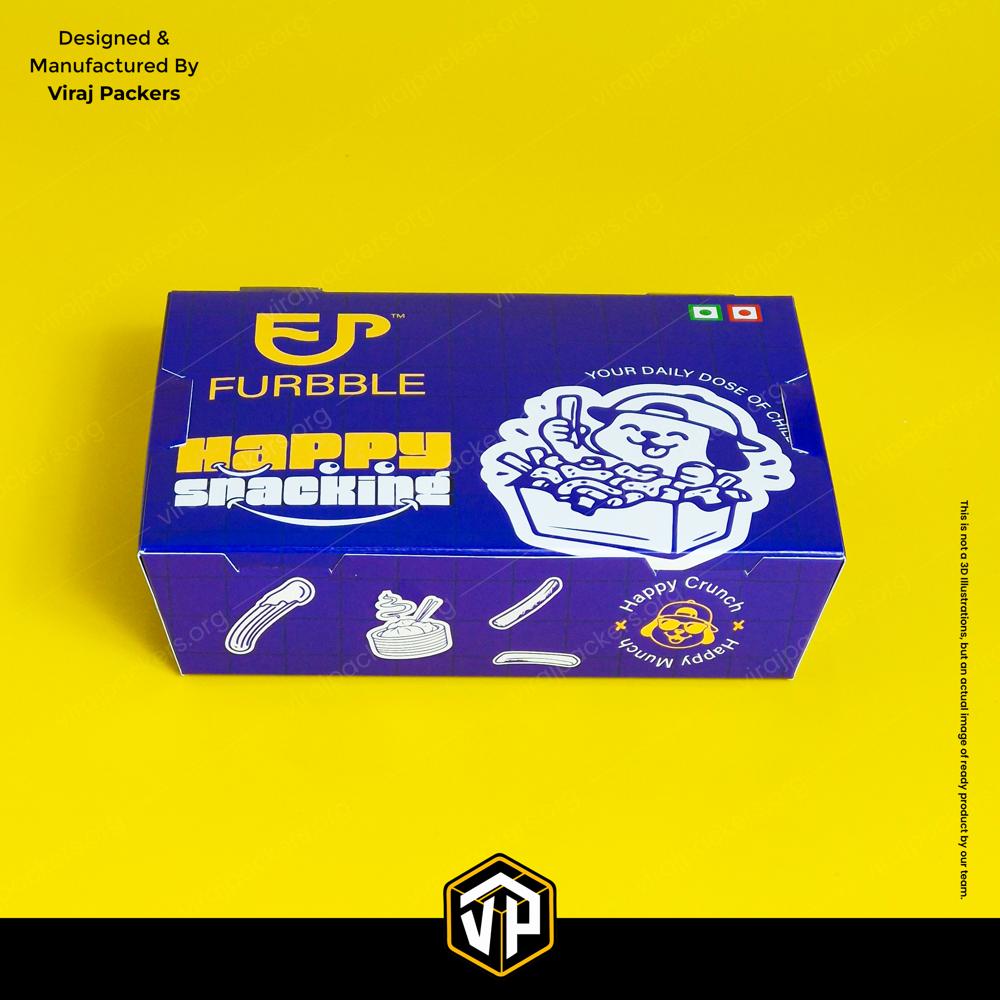 Custom Printed Momos Box with Inside Printing Snack Packaging Box