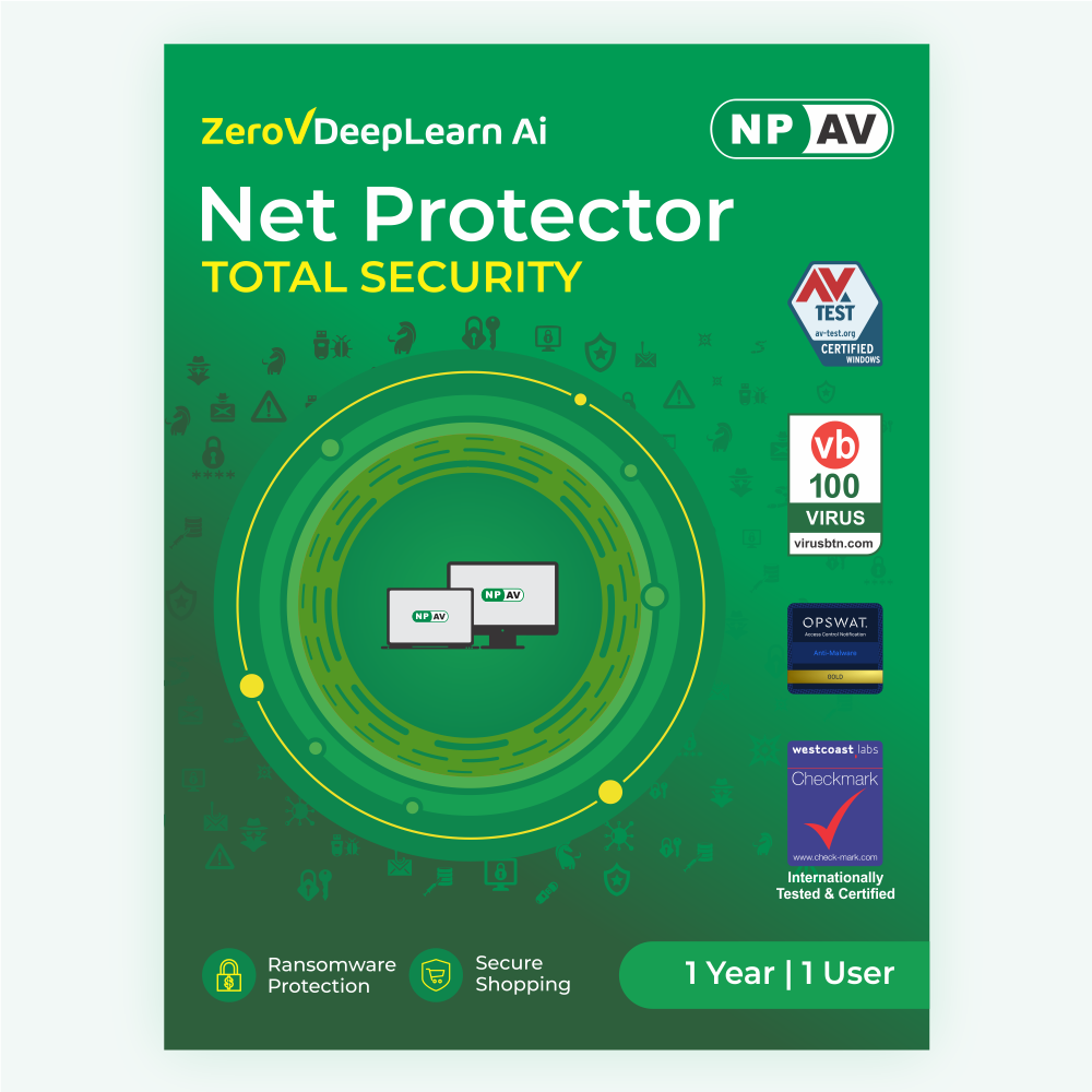 Net Protector Antivirus - Total Security 2026 |1 User - 1 Year with ZeroVDeepLearn Ai