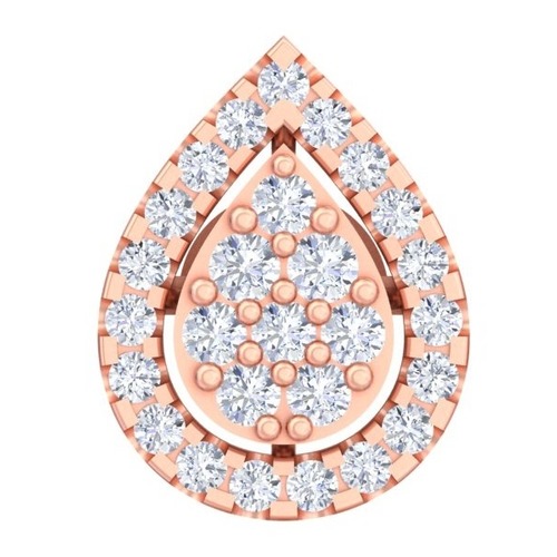 Pear-Shaped Diamond Double Halo Cluster Earrings