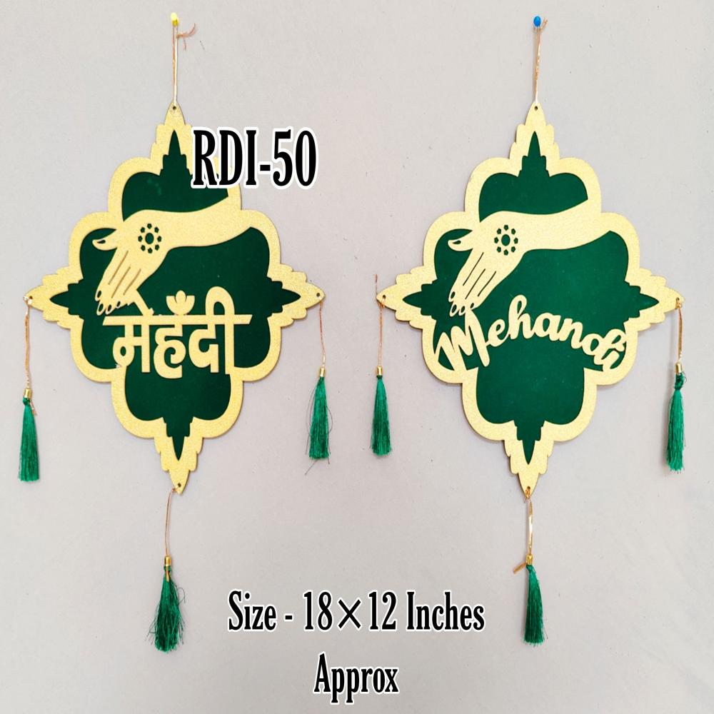Mehandi Function Wall Hanging Decorative Items - Color: Green