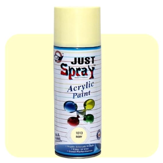 Glossy Finish fast dry Acrylic Multipurpose Spray Paint | DIY, Art & Craft Quick Drying Good finish for Metal, Wood, Plastic and Walls 400ml (Ivory)