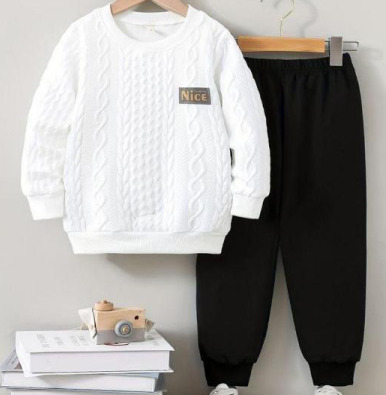 Kids Boys Full Sleeve White ANd Black Dress