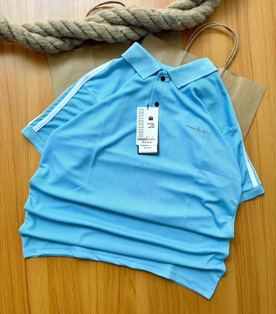 Sky Blue  Coller T Shirt