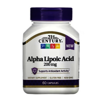 21st Century, Alpha Lipoic Acid, 200 Mg, 60 Capsules - Best Before: See Bottle For Expiration Date