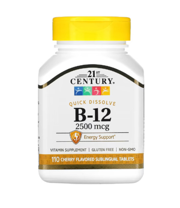 21st Century, B-12, Cherry, 2,500 mcg, 110 Sublingual Tablets