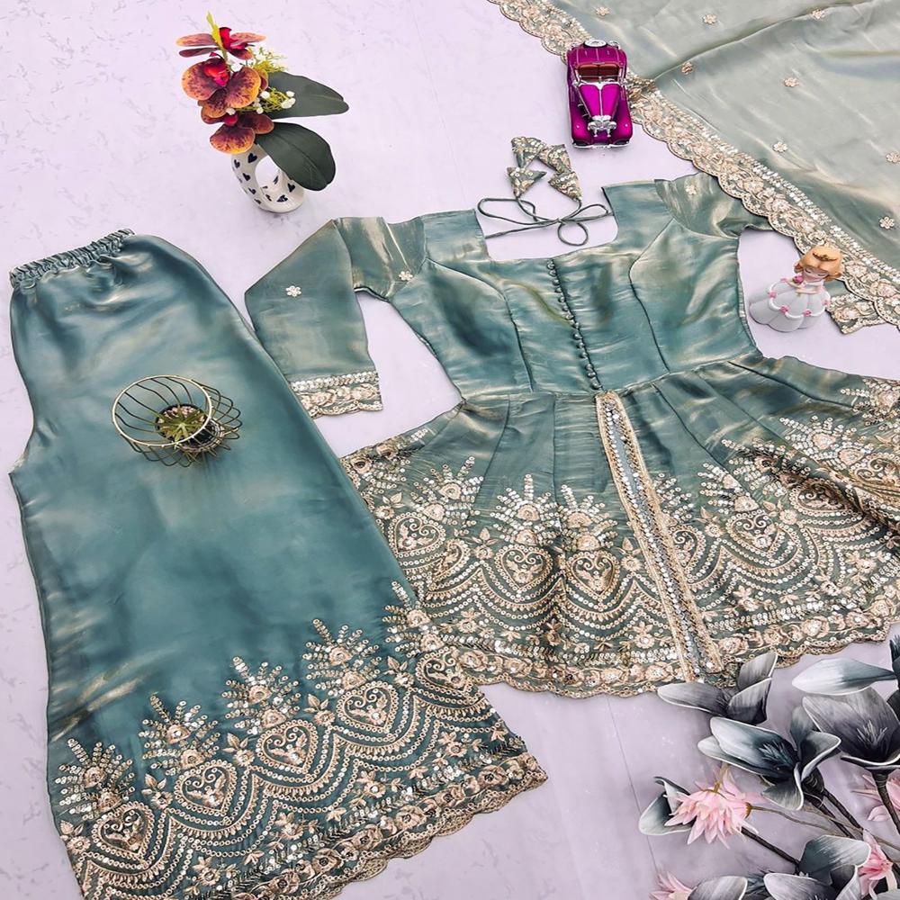 Firozi Koyal Suit - Bust Size: 32-40 Inch (in)