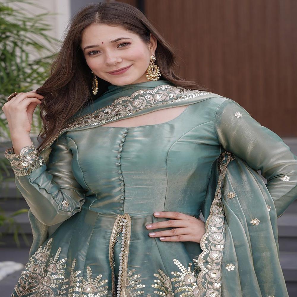 Firozi Koyal Suit - Bust Size: 32-40 Inch (In)