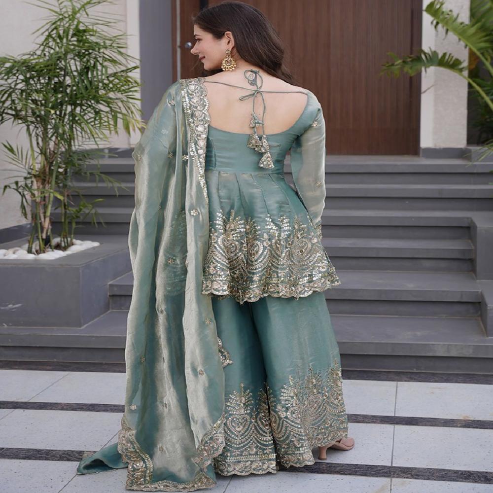 Firozi Koyal Suit - Bust Size: 32-40 Inch (In)