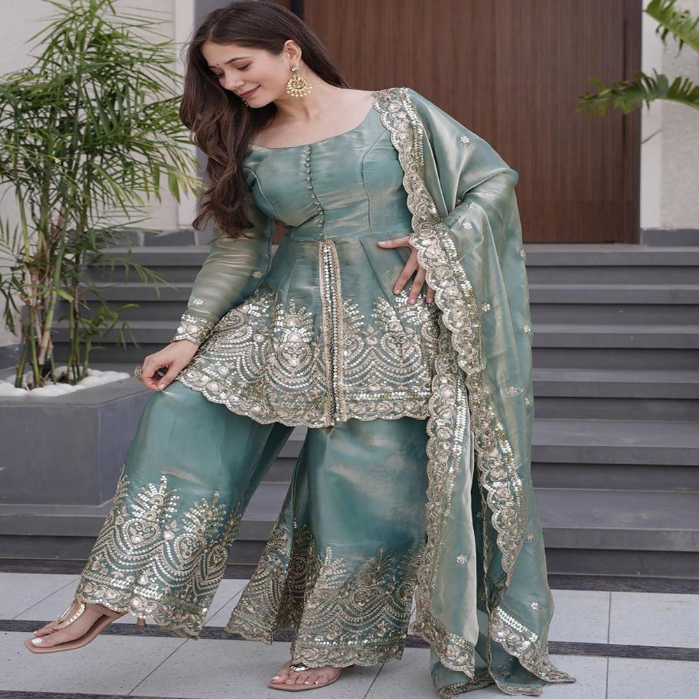 Firozi Koyal Suit - Bust Size: 32-40 Inch (In)
