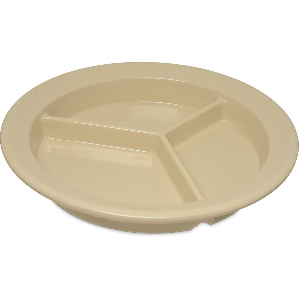 Unbreakable Plastic Food Serving Tray With Multiple Compartments For Mess, Cafeteria And Office Use - Color: Brown