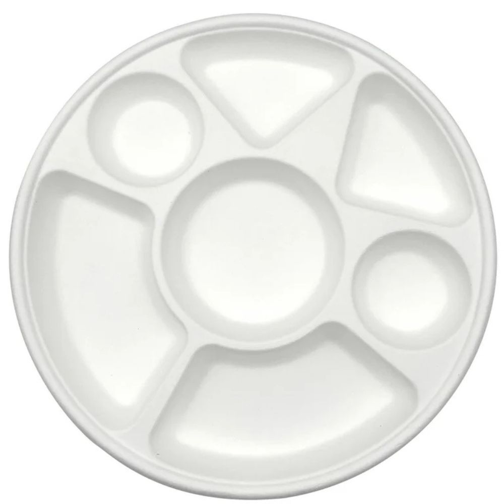 Plastic Meal Tray with 4 Compartments Ideal for Mess, Hostel, Office and Hospital Food Service