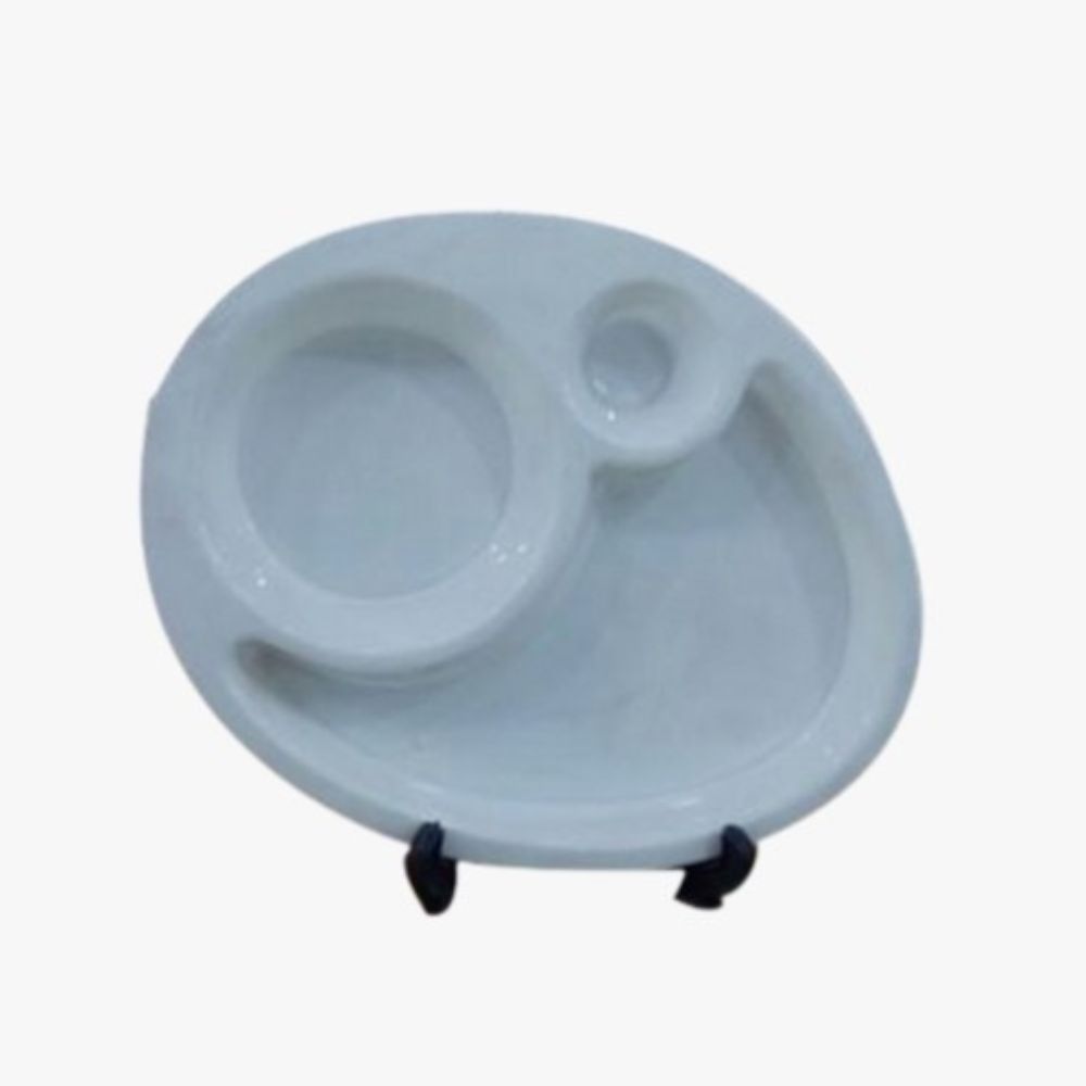 Premium Plastic Compartment Tray Plate For Mess Food Serving With Durable And Lightweight Design - Color: Sky Blue