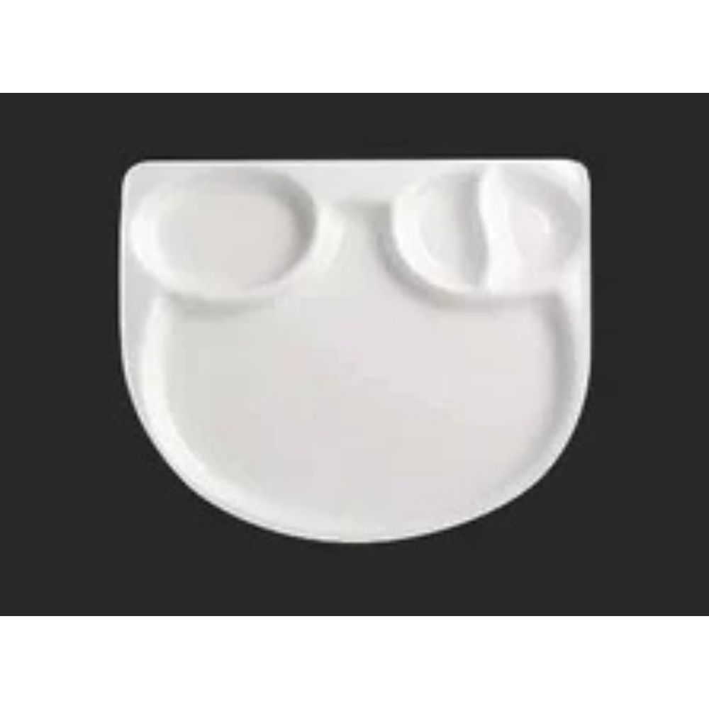Plastic Meal Tray Plate With Sections For Efficient Food Serving In Mess And Canteens - Color: White