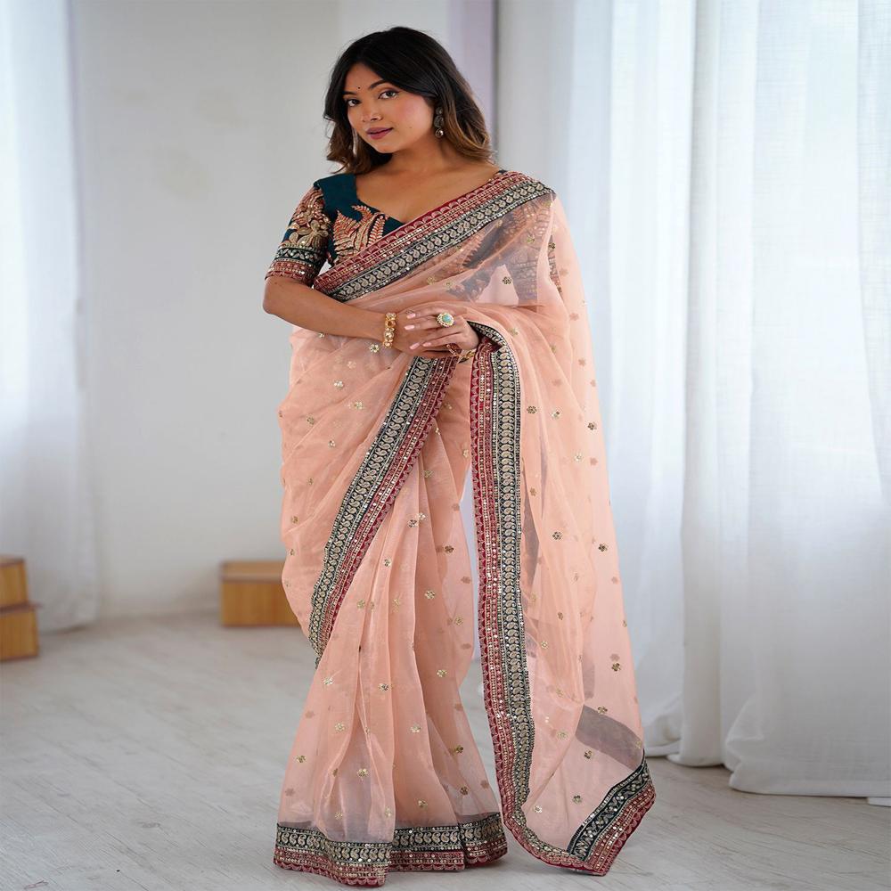 Pitch Isha Saree - Decoration Material: Laces