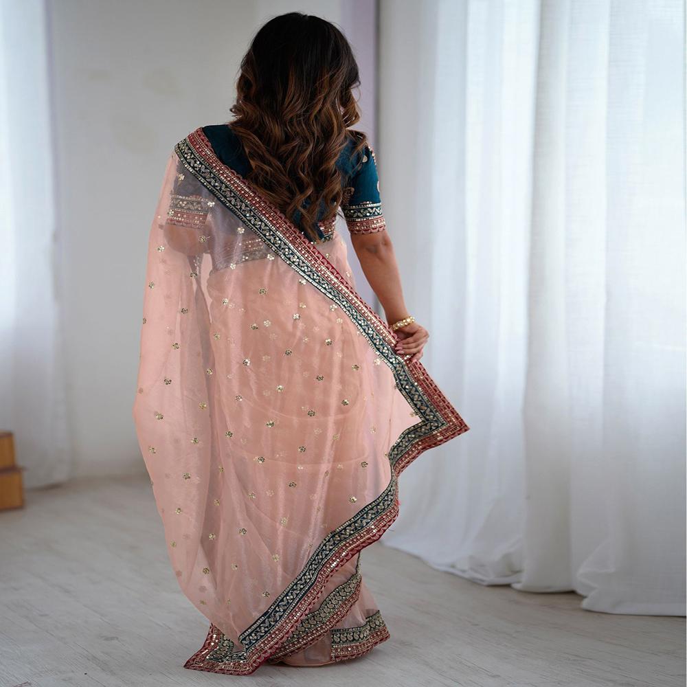 Pitch Isha Saree - Decoration Material: Laces