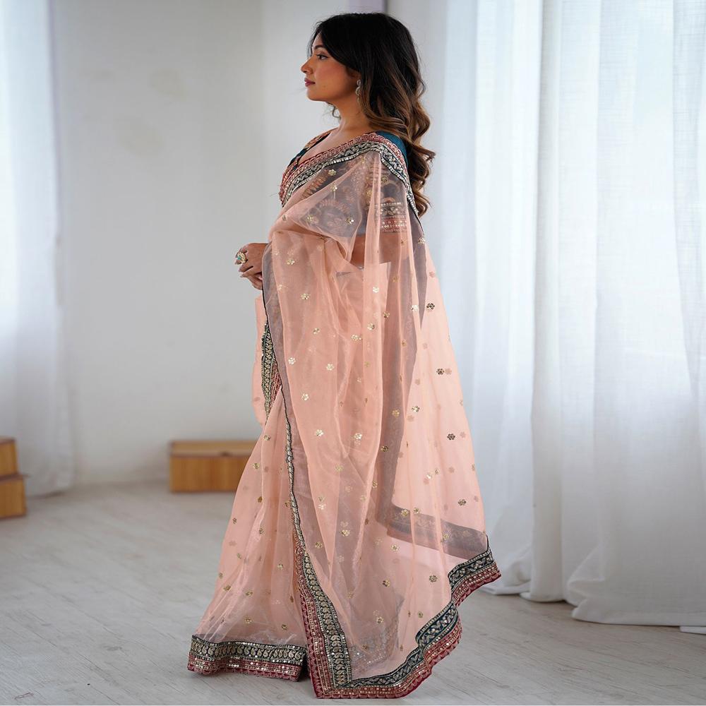 Pitch Isha Saree - Decoration Material: Laces