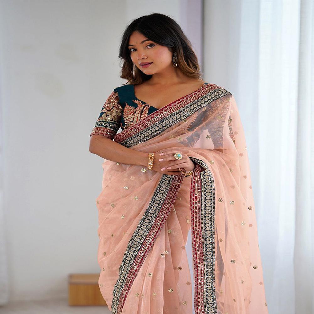 Pitch Isha Saree - Decoration Material: Laces