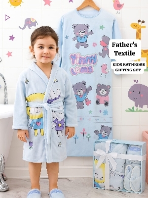 3 pcs unique kids bathrobe set