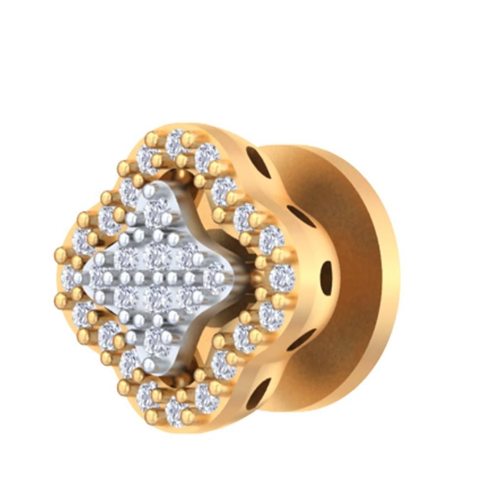 Quadrant Halo Floral Diamond Studs