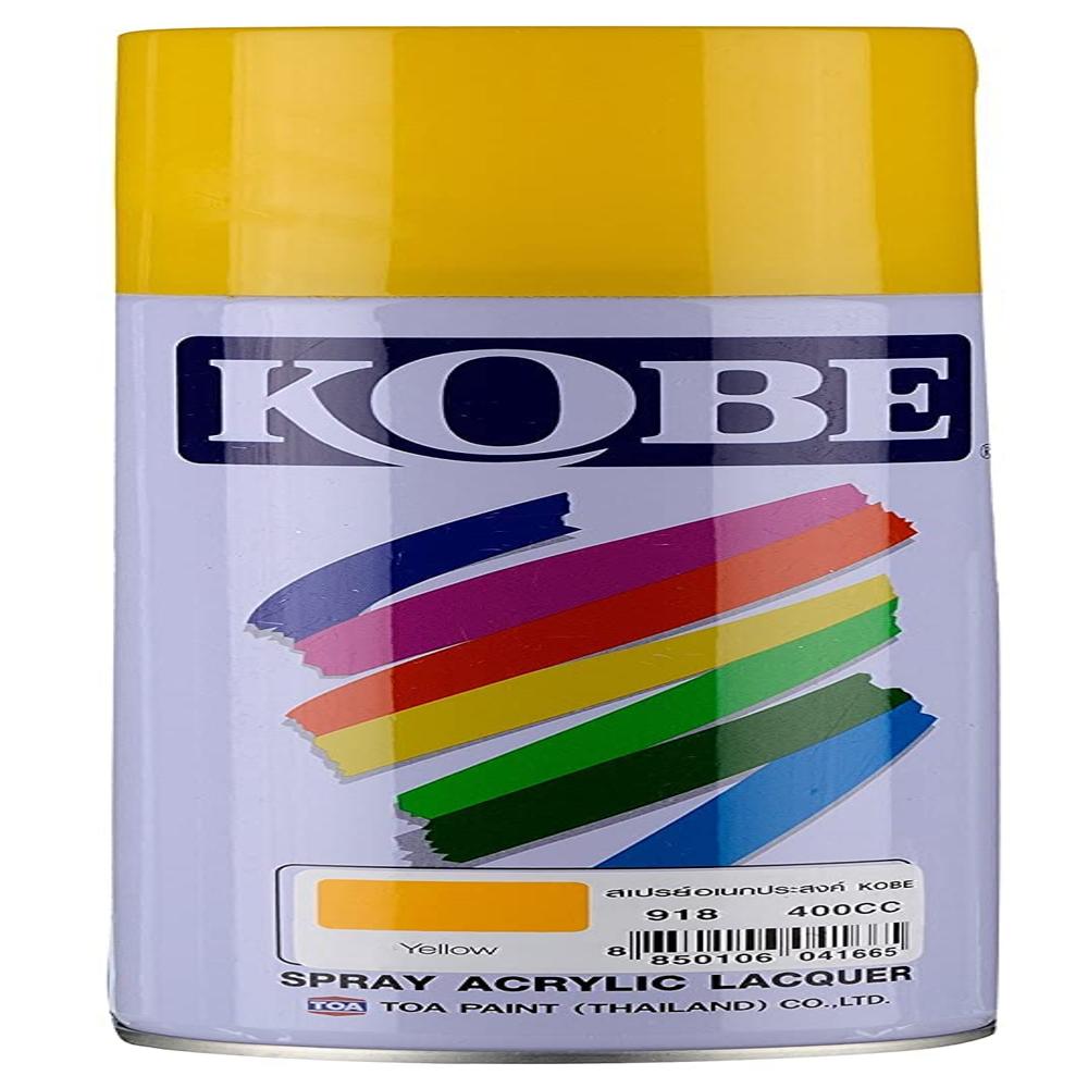  Kobe Colour Spray Paint Multi-Surface, Car & Bike, Art & Craft 918 Yellow - 400cc - 1 No