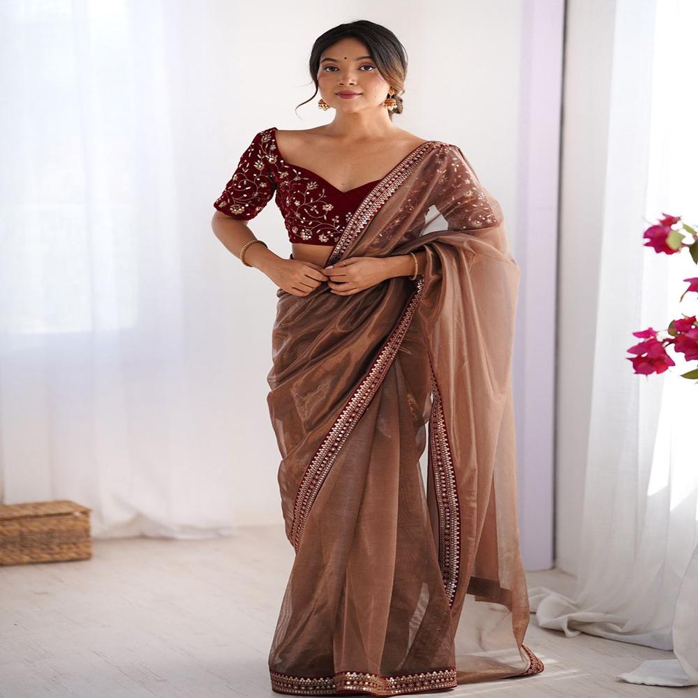 Brown Kitket Saree