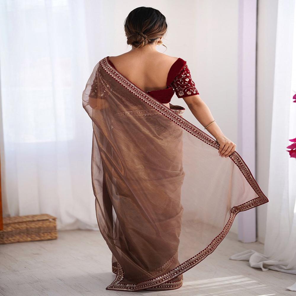 Brown Kitket Saree