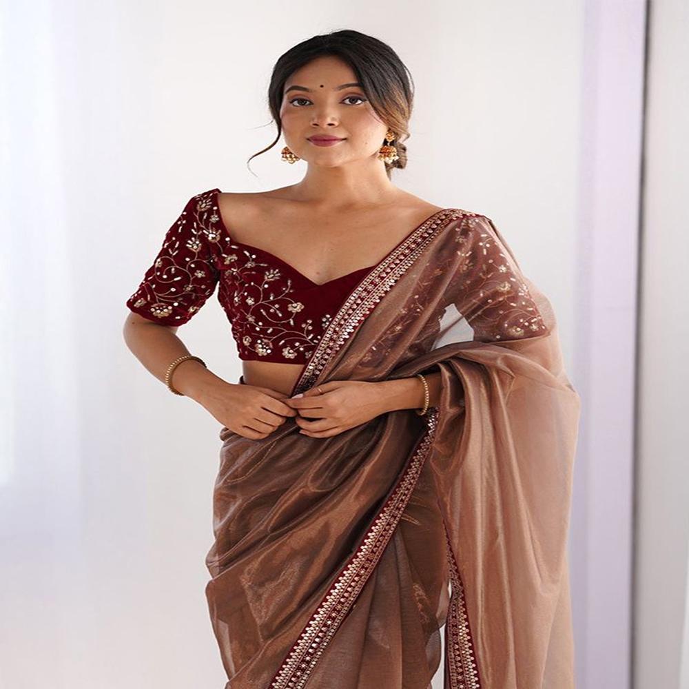 Brown Kitket Saree