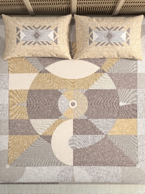 Cotton Design With Designer Pillow - Color: Multi Colour
