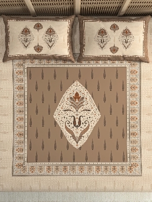 Cotton Bedsheet Design With Designer Pillow - Color: Multi Colour
