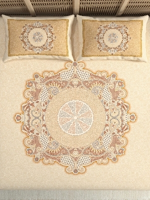 Cotton bedsheet design with designer pillow