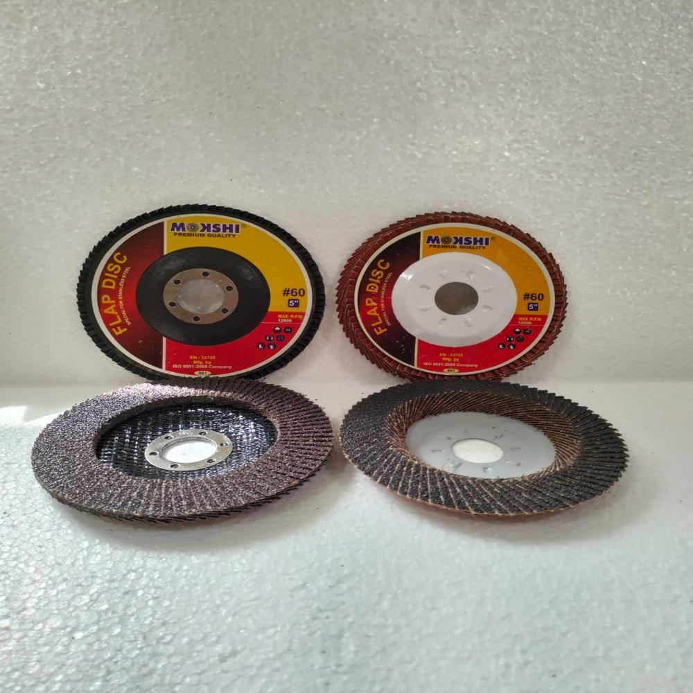 Fiber Flap Disc - Abrasive Material, 4 Inch & 5 Inch Sizes With Grit Options 36, 60, 80, 120 | Round Shape For Versatile Finishing