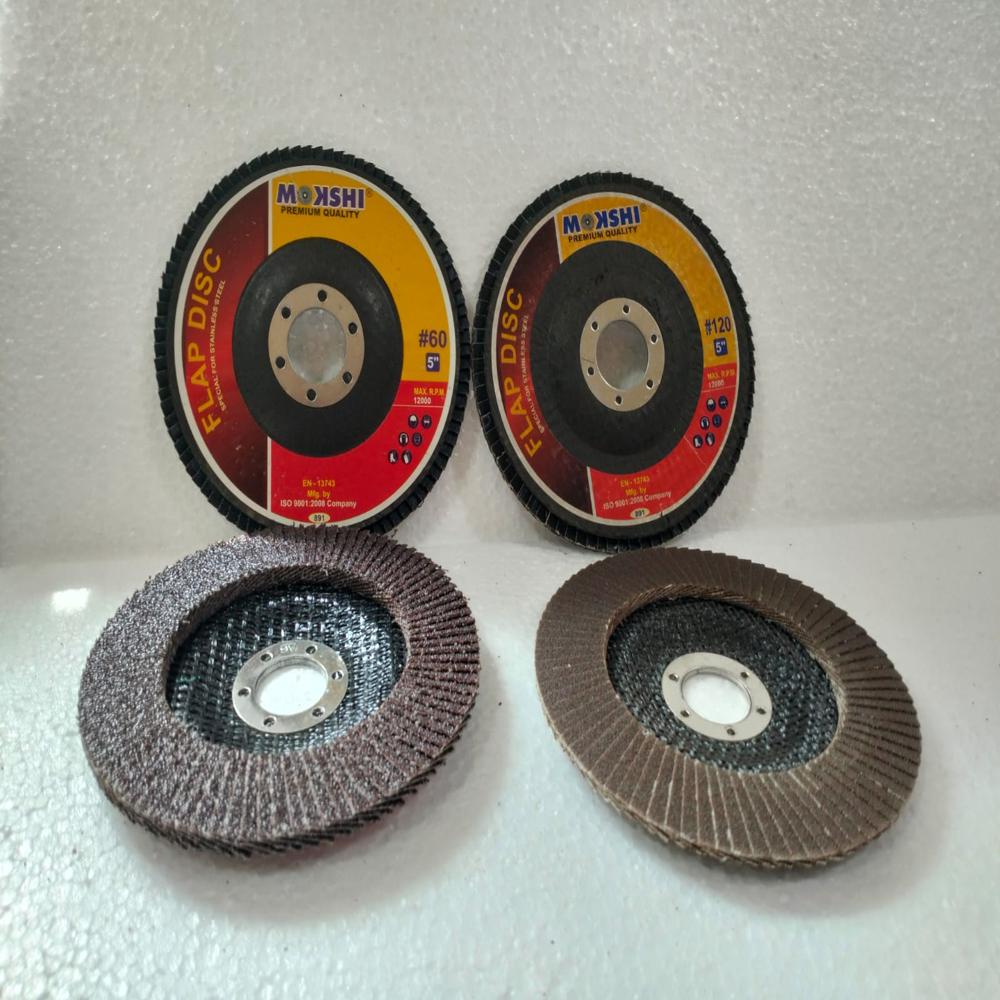 Fiber Flap Disc - Abrasive Material, 4 Inch & 5 Inch Sizes With Grit Options 36, 60, 80, 120 | Round Shape For Versatile Finishing