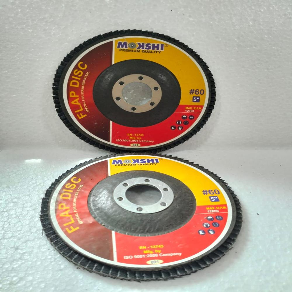 Fiber Flap Disc - Abrasive Material, 4 Inch & 5 Inch Sizes With Grit Options 36, 60, 80, 120 | Round Shape For Versatile Finishing