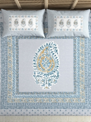 Cotton bedsheet design with designer pillow