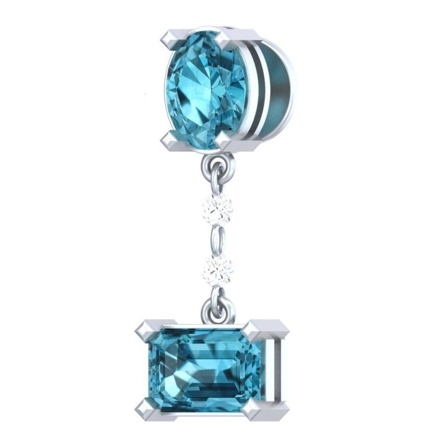 Aquamarine-Style Geometric Drop Earrings