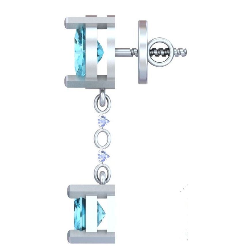 Aquamarine-Style Geometric Drop Earrings