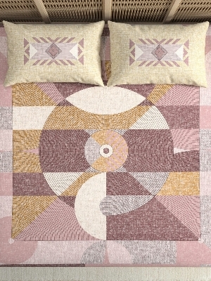 Cotton Bedsheet Design With Designer Pillow - Color: Multi Colour